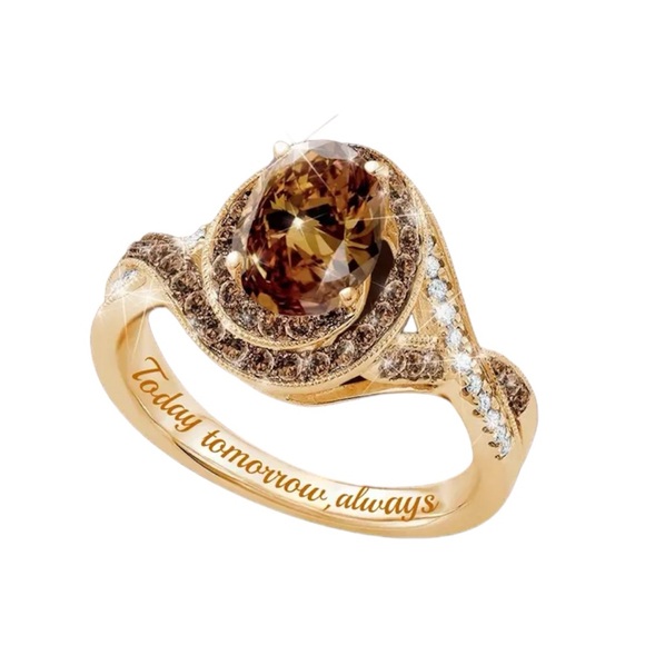 NIB Fashion Rose Gold Plated, Inside engraved Today, tomorrow, always Size: 5 - Picture 2 of 5